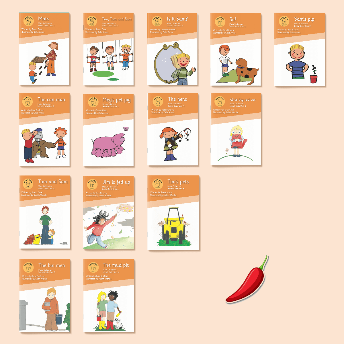 Book covers for the Initial Code Main Collection Units 1-7