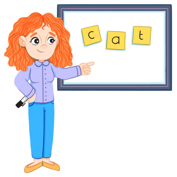 Teacher Pointing at Whiteboard
