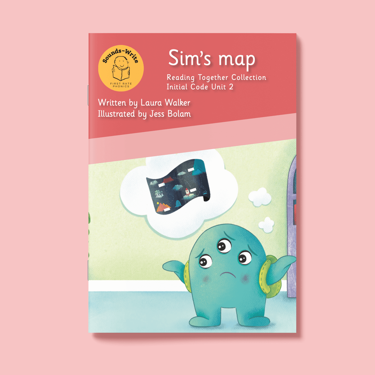Book cover for 'Sim's Map' Reading Together Collection Initial Code Unit 2.