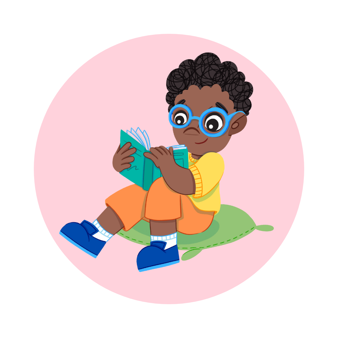 Boy reading a book