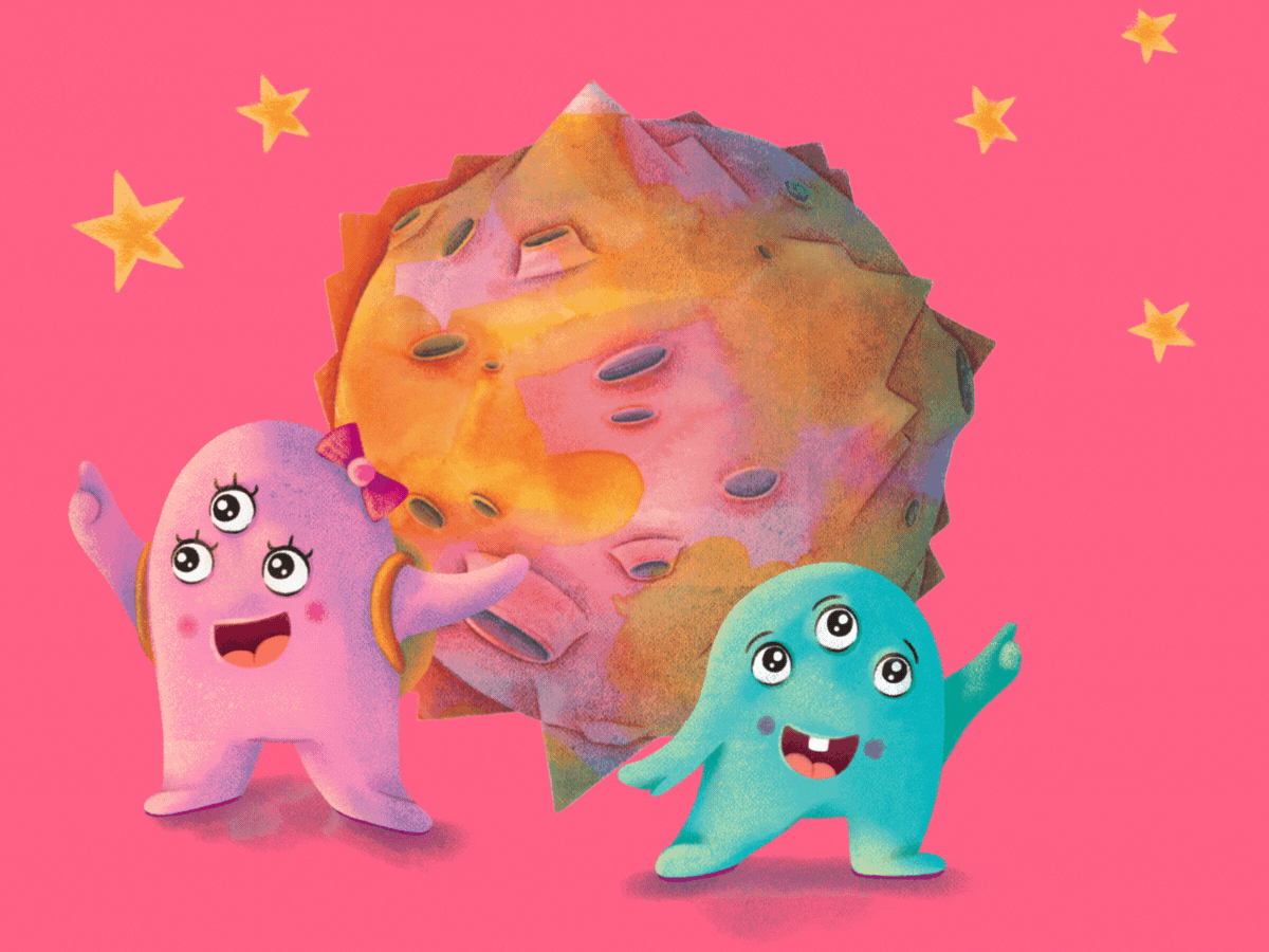 Aliens, planet and stars