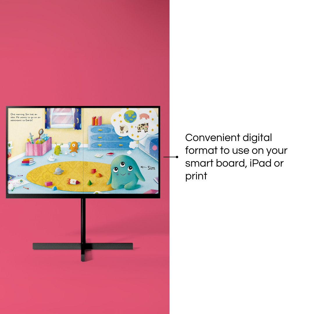 Convenient digital format to use on your smart board, iPad or print